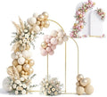 2 Pack Arch Backdrop Stand and Cover Sturdy 7.2FT ＆ 6FT Gold Metal Gold Metal Frame Balloon Arch Stand Set for Wedding Birthday Graduation Party Baby Shower Backdrop Decoration by JIXSDFFAY