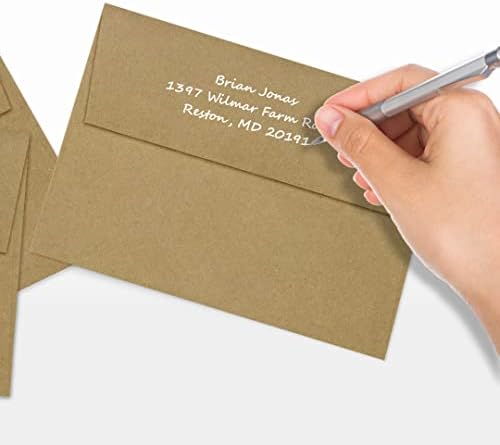 LUXPAPER A7 Invitation Envelopes for 5 x 7 Cards in 80 lb. Grocery Bag, Printable Envelopes for Invitations, w/Peel and Press Seal, 500 Pack, Envelope Size 5 1/4 x 7 1/4 (Brown) - Image 6
