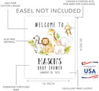 Andaz Press Custom Large Baby Shower Canvas Welcome Sign, 16 x 20 Inches, Safari Animals, Guestbook Alternative, Personalized Sign For Jungle Safari Baby Shower, Sprinkle Theme - Image 2