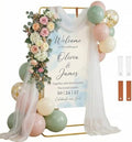 Wedding Welcome Sign Stand, 68"x31"x20" Welcome to our Wedding Sign Holder Adjustable Elegant Welcome Sign Easel with 4 Hanging Straps for Seating Chart, Banner, Ceremony Decor(Gold) by SYEIIYU