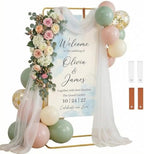 Wedding Welcome Sign Stand, 68"x31"x20" Welcome to our Wedding Sign Holder Adjustable Elegant Welcome Sign Easel with 4 Hanging Straps for Seating Chart, Banner, Ceremony Decor(Gold) by SYEIIYU