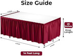 Exquisite Burgundy Table Skirt 6 Pack - Disposable Plastic Table Skirts for Rectangle Tables 6ft 8ft & Round Tables - 29in x 14ft Self-Adhesive Strip - Birthday Wedding Gender Reveal Decor - Image 2