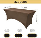 10-Pack 6ft Spandex Table Covers for Rectangle Standard Folding Tables - Wrinkle Resistant Stretch Tablecloths - Ultimate Fitted Table Protector for Parties, Banquet, Wedding - Image 4