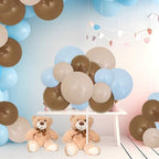 230 Pcs Bear Baby Shower Party Decorations Baby Shower Table Centerpieces with 5 Plush Bear Bulk 225 Balloons Kit Party Table Decor for Baby Shower Birthday Wedding Gender Reveal (Blue) - Image 3