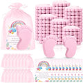 100 Sets Baby Shower Favors Refreshing Foot Soap Perfect Baby Shower Favors for Guests, Gifts, and Prizes with Organza Bags Thanks Cards (Pink) by SytuHete