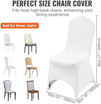 VEVOR 100 Pcs White Chair Covers Polyester Spandex Chair Cover Stretch Slipcovers for Wedding Party Dining Banquet Chair Decoration Covers - Image 3