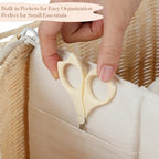 YANGQIHOME Diaper Caddy Organizer, Rattan Baby Basket, Scalloped Diaper Caddy - Image 7