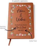 Hilis Jewelry Personalized Baby Shower Guestbook Journal, Custom Vegan Leather Notebook Advice & Wishes for Baby and Parents, Baby Girl Boy Keepsake Memory Book Gift C06 - Image 6