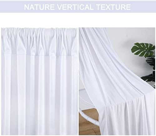 10x10ft White Backdrop Curtain for Wedding Parties Wrinkle Free Fabric White Drapes Backdrop Decoration for Baby Shower Birthday Photography Decoration 2 Panels, 5ft x 10ft - Image 6