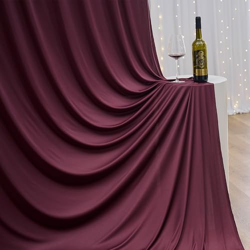 20ft×12ft Wrinkle Free Burgundy Backdrop Curtain for Wedding Parties, 4 Panels 5×12ft Long Soft Silky Polyester Backdrop Drapes Maroon Photo Back Drop Cloth for Birthday Photography Background - Image 6