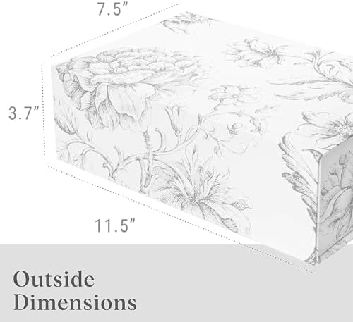 Luxury Keepsake Gift Box Silver Floral 11.5" x 7.5" x 3.5" (3-Pack) - Image 2