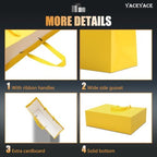 YACEYACE Yellow Gift Bags Bulk, 20 Pack Yellow Gift Bags with Handles - Image 4