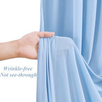 10x10ft Baby Blue Backdrop Curtains with Lights Photo Drapes Wrinkle Free Fabric Backdrop Curtain for Wedding Birthday Party Baby Shower Shoot Bridal Shower Home Party Background Decorations - Image 5