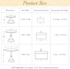 HBlife 3 PCS Silver Cake Stand Set (8"/10"/12" Cake Plate), Metal - Image 2