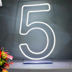 LED Neon Signs Number 5 Birthdays Decor Neon Lights Party USB Plus Battery Case Light up your baby's birthday with our Neon Number Five Sign (Number 5) by NUOSHANZS