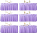 Suppromo 6 Pack 6ft Lavender Spandex Table Cloths for Rectangle Tables Wrinkle Free Light Purple Rectangle Tablecloths Stretch Fitted Table Cover for Birthday Party Wedding Banquet Baby Shower Buffet by Suppromo