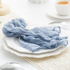 60 Pack Dusty Blue Cheesecloth Napkins Washable 21x21 Inches Dusty Blue Cloth Napkins Set of 60 Bridal Baby Shower Dinner Table Napkins for Wedding Rustic Boho Cotton Gauze Summer Party Table Decor - Image 5