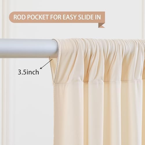 Champagne Backdrop Curtain 6 Panels - Wrinkle-Free Polyester Photography Drapes for Baby Shower Birthday Party Photo Background Stand - 24 X 10FT - Image 6