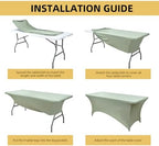 10-Pack 6ft Spandex Table Covers for Rectangle Standard Folding Tables - Wrinkle Resistant Stretch Tablecloths - Ultimate Fitted Table Protector for Parties, Banquet, Wedding - Image 5