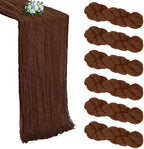 6 Pack Brown Cheesecloth Table Runner 10Ft 23 x 120 Inch by RestfulGlow