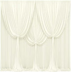 24x10FT Ivory Backdrop Curtains for Wedding Parties, Wrinkle Free Polyester Photography Backdrop Drapes for Wedding Baby Shower Birthday Parties Stage Background Stand Decorations 4x10ft,6 Panels by Partisky