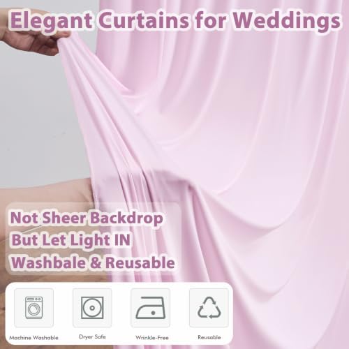 50×10 Light Pink Curtains for Wedding Party Backdrop Decor-10 Panel 5×10ft - Image 5