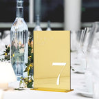 Gold Wedding Table Numbers 1-20 with Stands, 5"x7" Gold Mirror Acrylic Table Numbers, Perfect for Wedding Reception, Party, Anniversary, Event - Image 5