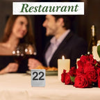 Blulu 50 Pack Stainless Steel Table Numbers 1-50, 3.0 x 2.4 Inch Double Sided Tent Style Number Signs Tabletop Display Cards for Wedding Reception, Restaurant, Party, Cafe and Event Seating - Image 5