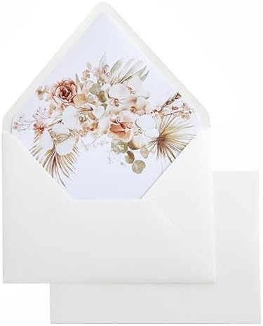 PONATIA 50 PCS/Pack A7 Envelopes, Euro Flap Liner 5x7 Envelopes by ponatia