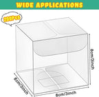 Eaasty 200 Pcs 3 x 3 x 3 Inch Clear Favor Boxes Plastic Treat Gift Boxes - Image 2