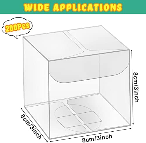 Eaasty 200 Pcs 3 x 3 x 3 Inch Clear Favor Boxes Plastic Treat Gift Boxes - Image 2