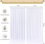 10x10ft White Backdrop Curtains with Lights Photo Drapes Wrinkle Free Fabric Backdrop Curtain for Wedding Birthday Party Baby Shower Bridal Shower Home Party Background Decorations - Image 6