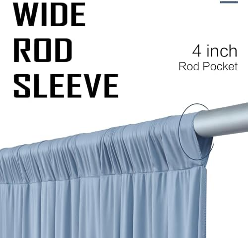 gogoparti 10x12ft Dusty Blue Backdrop Curtain for Wedding Parties, 2 Panels (5x12 ft Each) Wrinkle-Free Dackdrop Curtains, Silky Draping Fabric for Birthday Party, Baby Shower, Photo Background - Image 4