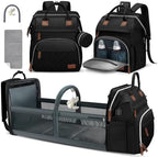 DERJUNSTAR Diaper Bag Backpack, Large Baby Bag with Changing Pad, Thick Padded Back & Straps, Laptop Compartment, Waterproof Travel Backpack with USB Port, Multi-Function for Mom & Dad, Black by Derjunstar