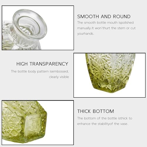 Glass Bud Vase Set of 24, Small Flower Vases, Glass Vases for Centerpieces, Vintage Home Table Decorations Bud Vases (24 Pcs, Green) - Image 2