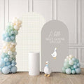 Set of 2 Arch Backdrop Covers One Silly Goose Baby Shower 2PCS Spandex Arch Stand Cover Plaids Girl Birthday Easter Party Banquets Decorations (7.2FT & 6FT,Tan) by ellteecz