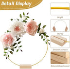 15 Pcs 12Inch Metal Floral Hoop Wreath Centerpiece Table Decorations with 15 Pcs Place Card Holders, Gold Craft Hoop Rings for DIY Wedding Decorations, Wall Hanging Crafts, and Dream Catchers - Image 3