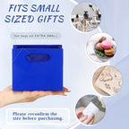 Qilery 50 Pcs Wedding Paper Gift Bags Bulk with Tissue Paper Small Gift Bags with Handle and Tags for Birthday Wedding 4th of July Party Business(Dark Blue,4.7 x 2.4 x 3.9'') - Image 3