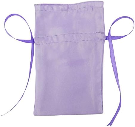 Darling Souvenir 50 Satin Drawstring Gift Pouch Small Wedding Party Favors Bag - 8" x 10" inches Baby Shower Thank You Pouches- Lavender - Image 2
