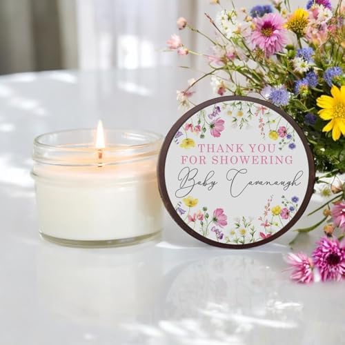 Wildflower Baby Shower Favors, 4oz Candle Favors for Floral Baby Girl - Image 6