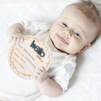 3D Baby Monthly Milestone Wooden Discs Set – 15 Pcs Baby Month Markers for Photos, Hello World Newborn Announcement Sign, My First Holiday Milestones Props Keepsakes - Image 5