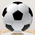 Renaiss 6.5x6.5ft Soccer Round Backdrop Covers for Photoshoot Boy Girl Kids Portrait Football 3D Printing Circle Photography Background Baby Shower Birthday Fans Events Party Decors Photo Booth Props by Renaiss