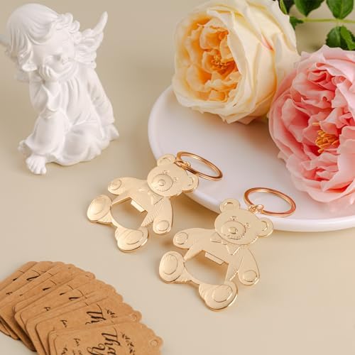 50 Pcs Bear Bottle Opener Keychains for Baby Shower Party Favors - Image 4
