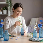 24PCS Mini Bud Vases As Wedding Centerpieces for Tables,Clear Bud Vases for Flowers,Small Flower Vases Suitable for Birthday Party,Anniversary,Wedding Reception,Baby Shower (Blue, 24PCS) - Image 7