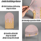 Arch Backdrop Cover Ice Cream Sprinkles Girls Birthday Party Decorations Arch Frame Fabric Cover Sweet ONE Candy Pink Baby Shower Baptism Parties (7.2x4ft Cover,Waffle) - Image 3