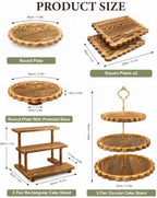 Wooden Dessert Table Display Set, 6-Piece Cake and Cupcake Stand Combo - Image 2