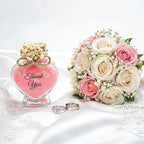 Wedding Favor Guest Bulk, Set of Heart Glass Candle Party with Custom Sticker and Dried Flowers Bridal Party, Baby Shower Gifts (Blue, Set of 20) - Image 4