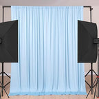 10ft×10ft Wrinkle Free Baby Blue Backdrop Curtains for Parties, Thick Fabric Photo Backdrop Drapes for Wedding Birthday Baby Shower Gender Reveal Photography Home Decor by Nobed+HHT