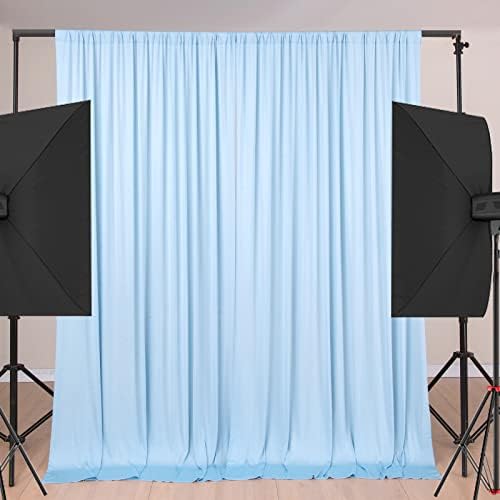 10ft×9ft Wrinkle Free Baby Blue Backdrop Curtains for Parties, Thick Fabric Photo Backdrop Drapes for Wedding Birthday Baby Shower Gender Reveal Photography Home Decor by Nobed+HHT