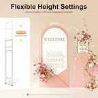 White Wedding Backdrop Stand, Balloon Arch Stand Adjustable, Wedding Arbor Backdrop Frame, Party Backdrop Stand Folding, Freestanding White Backdrop Stand for Birthday Party Baby Shower Photo Booth - Image 4